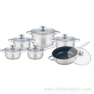 12 Pieces Cooking Set with Non-stick Frypan